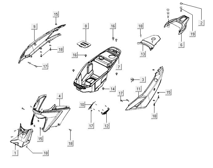 Motorschermen - Helmbak - Achterdrager Agility CITY 16 150
