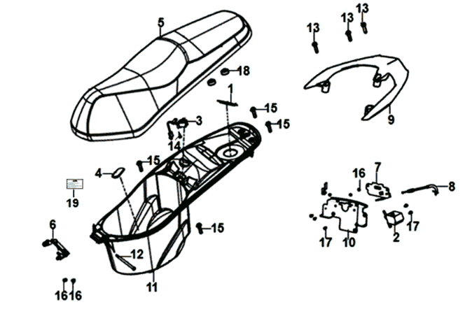 Buddyseat/ achterdrager Sym Jet 14 125I E4