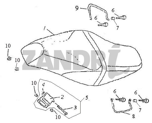 Zadel BTC Grande Retro GT1 blauw creme metallic