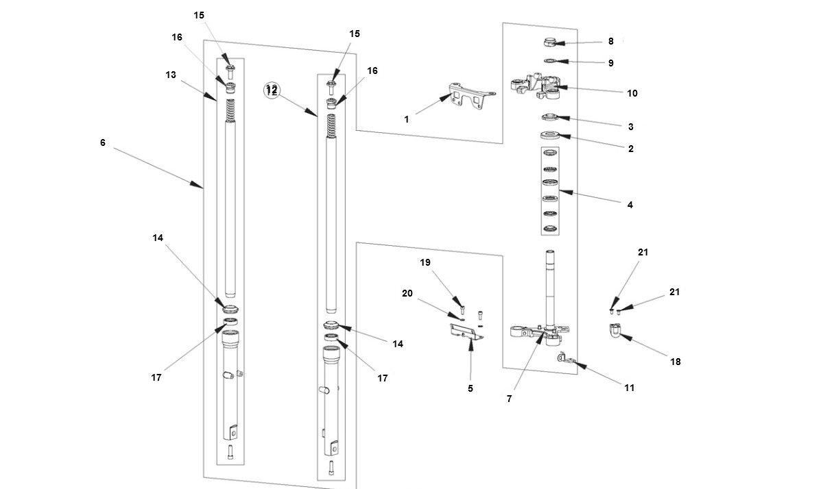 Voorvork - Balhoofdstel Bye-Bike
