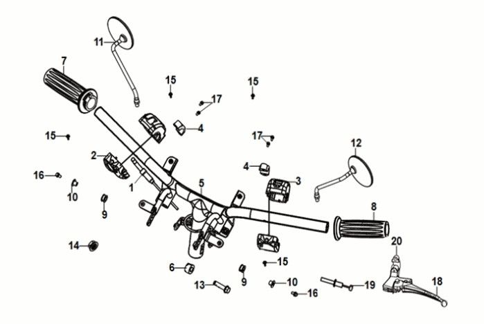 Stuur - Stuurschakelaars - Spiegels - Handvatten Sym Fiddle IV 50 Euro 5
