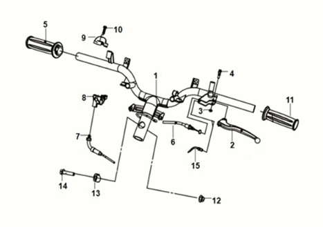 Cable - switch - handle lever Sym Fiddle III 50 E3