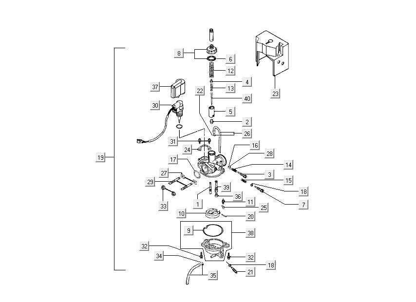 Carburateur - Choke Kymco Grand Dink 2-takt antraciet