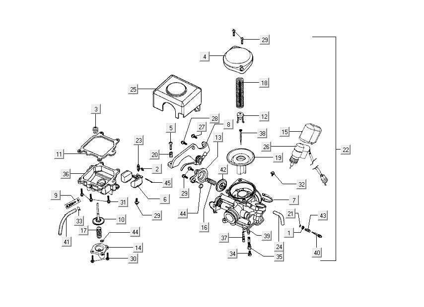 Carburateur - Choke Kymco Sento 50 4-takt Spring Bruin