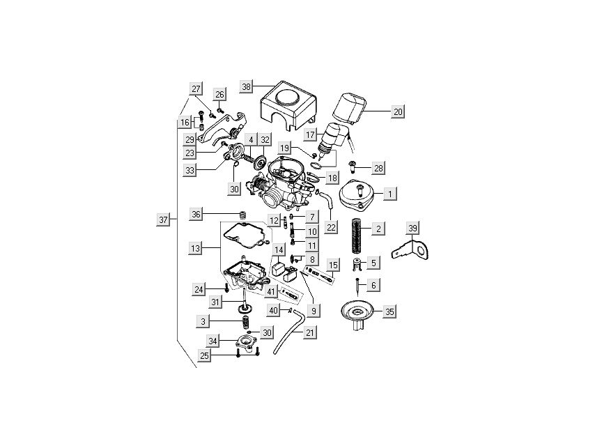 Carburateur - Choke Kymco Filly 4-takt zilver