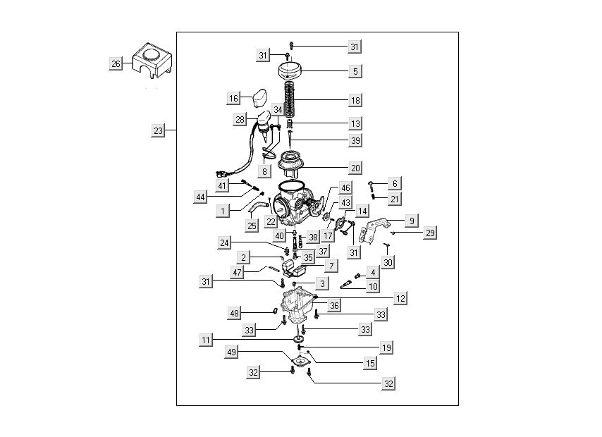 Carburateur - Choke Kymco People S 50 4-takt matzwart