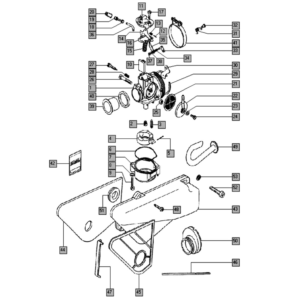 Carburateur - luchtfilter Tomos FLEXER XL (45KMH) (K8-L0)