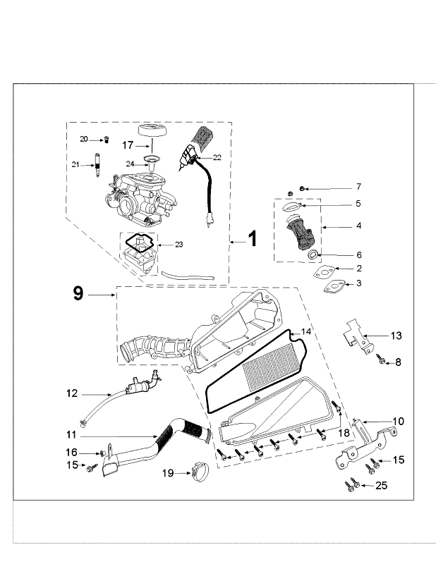 Carburateur Deli Peugeot Tweet old matgrijs