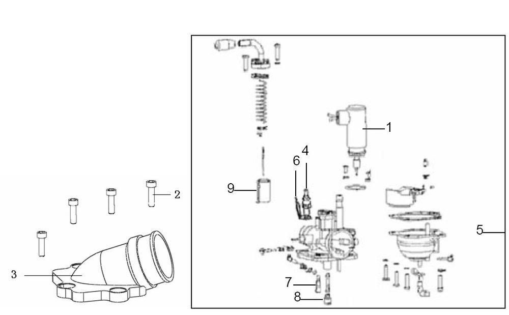 Carburateur Generic Ideo 50 2-takt 2010 zwart