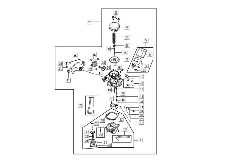 Carburateur Kymco Agility RS 4-takt zwart 11
