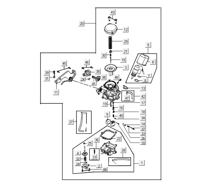 Carburateur Kymco City 16' 4-takt zwart