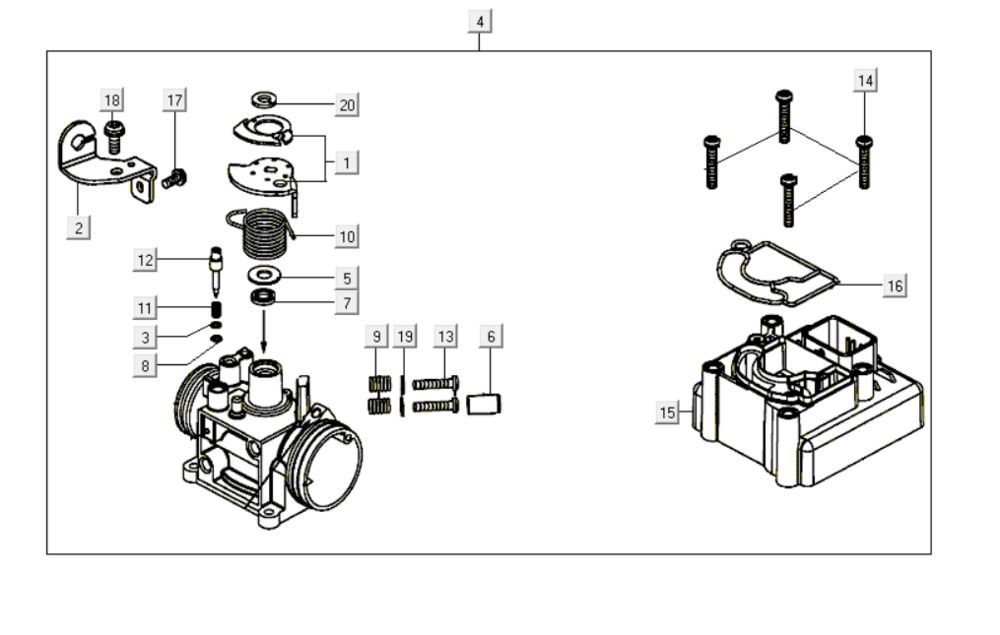 Carburateur Kymco Like 200i Wit