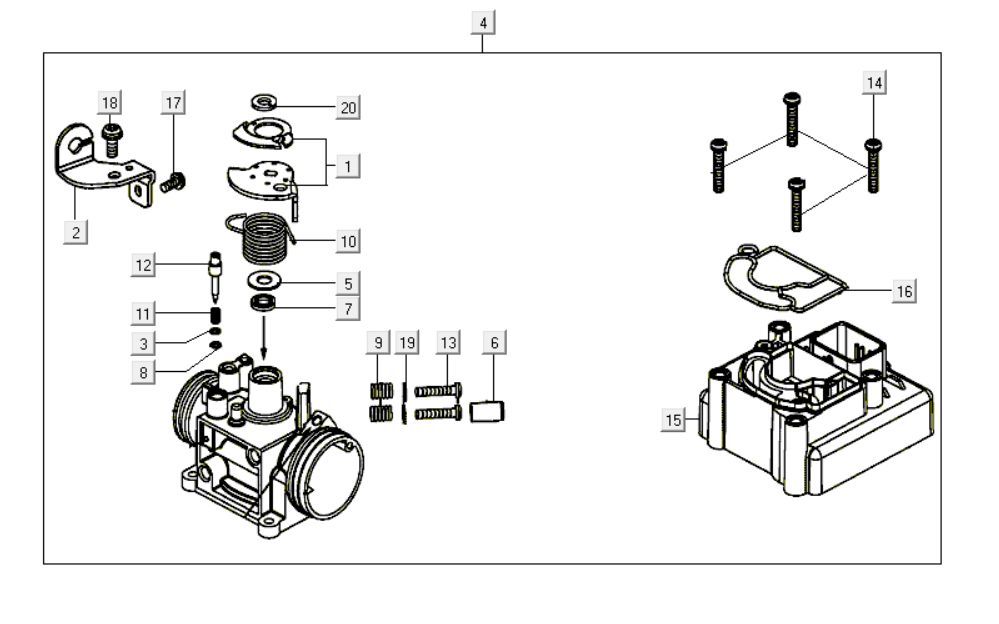 Carburateur Kymco Like 200i Zwart