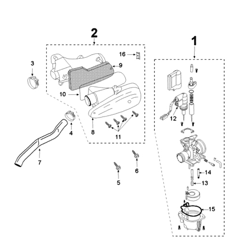 Carburateur Peugeot Speedfight 3 50 2-takt AC Zwart
