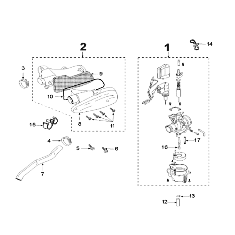 Carburateur Peugeot Speedfight 3 50 2-takt LC zwart
