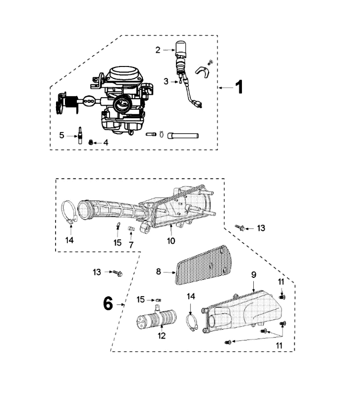 Carburateur Peugeot V-Clic 50 4-takt AC Wit