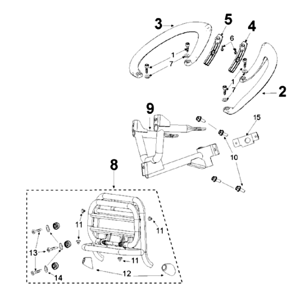 Achterdrager Peugeot Django 50 4-takt Evasion