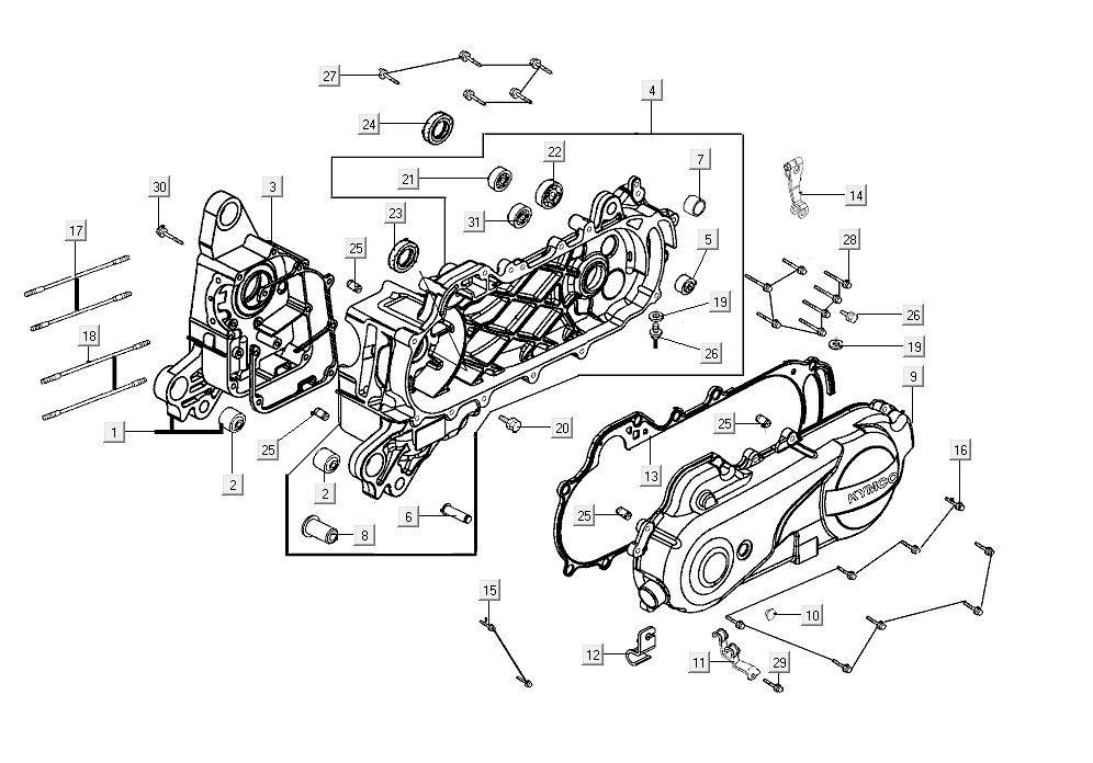 Carter-Carterdeksel Kymco Agility Delivery 4-takt Euro 4 wit