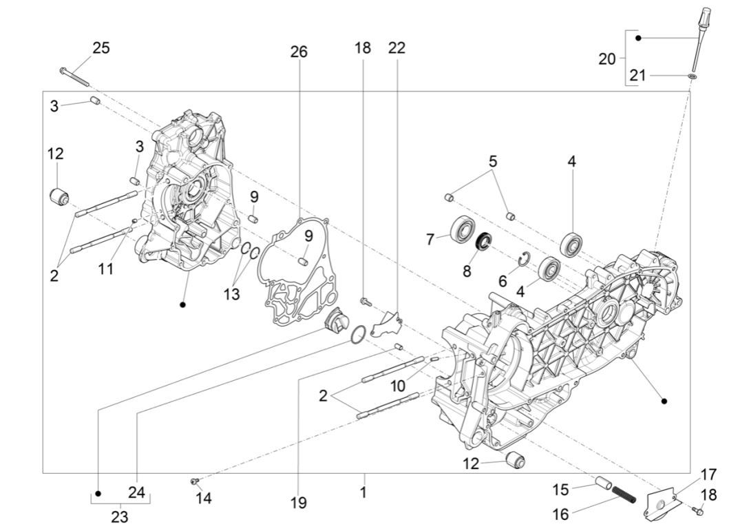 Carter Piaggio MP3 300 HPE / 300 HPE Sport ABS Euro 5 2020-2022