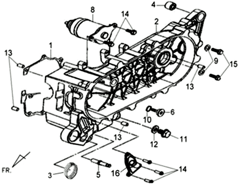 Carter - Startmotor Sym Jet 4 (R086) red