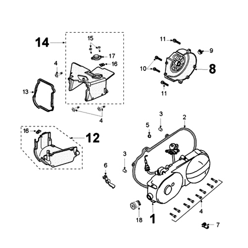 Carterdeksel Peugeot Kisbee rood