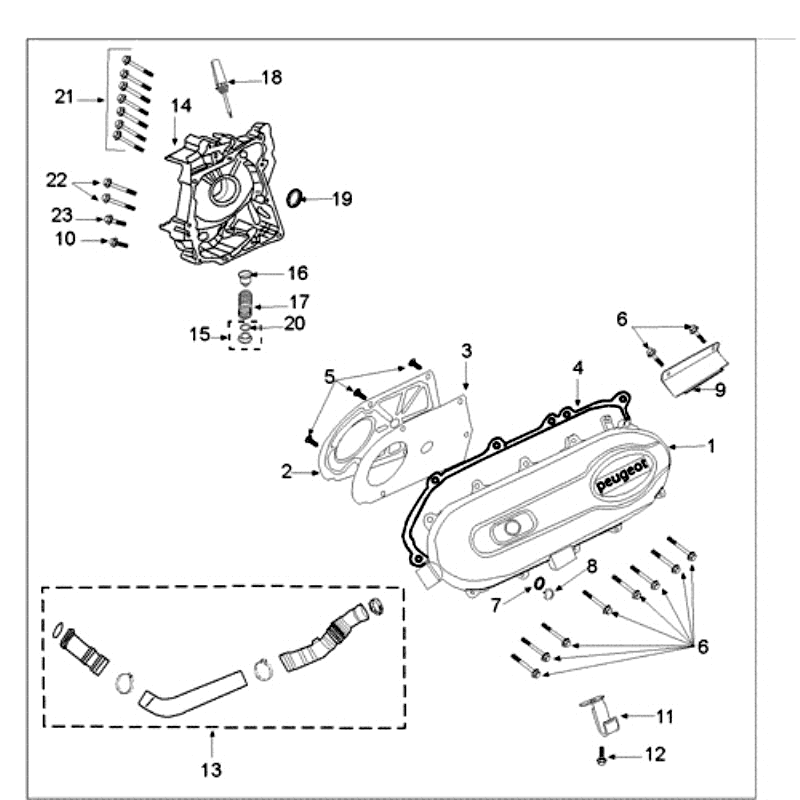 Carterdeksel Peugeot Tweet old beige