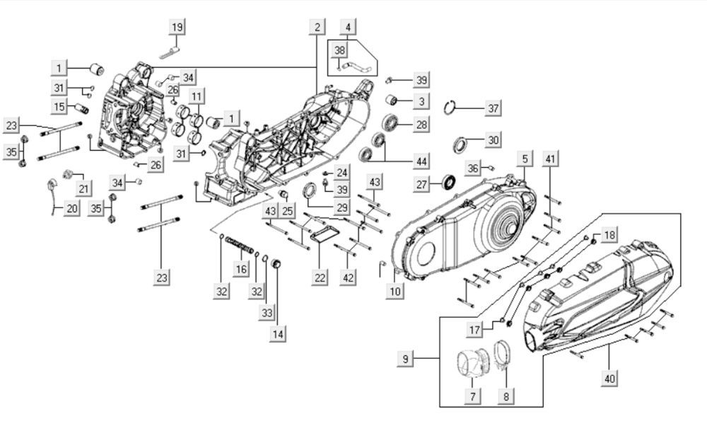 Carter - Carterdeksel Kymco Downtown 300i donkergrijs