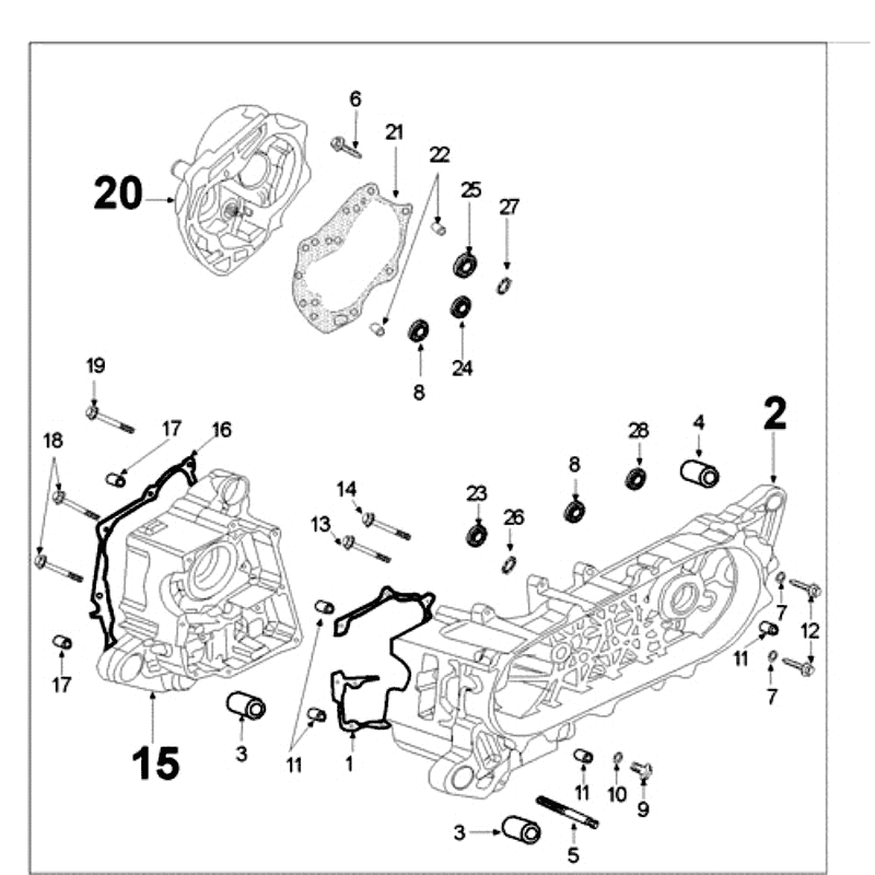 Carter Peugeot Speedfight 3 50 4-takt AC Rood