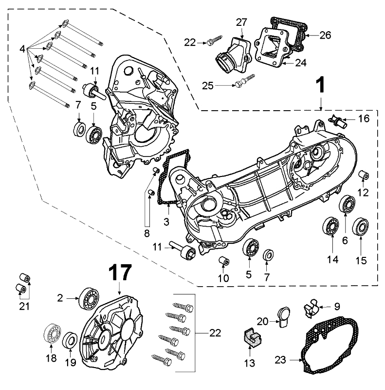 Carter Peugeot Speedfight 3 50 2-takt LC zwart
