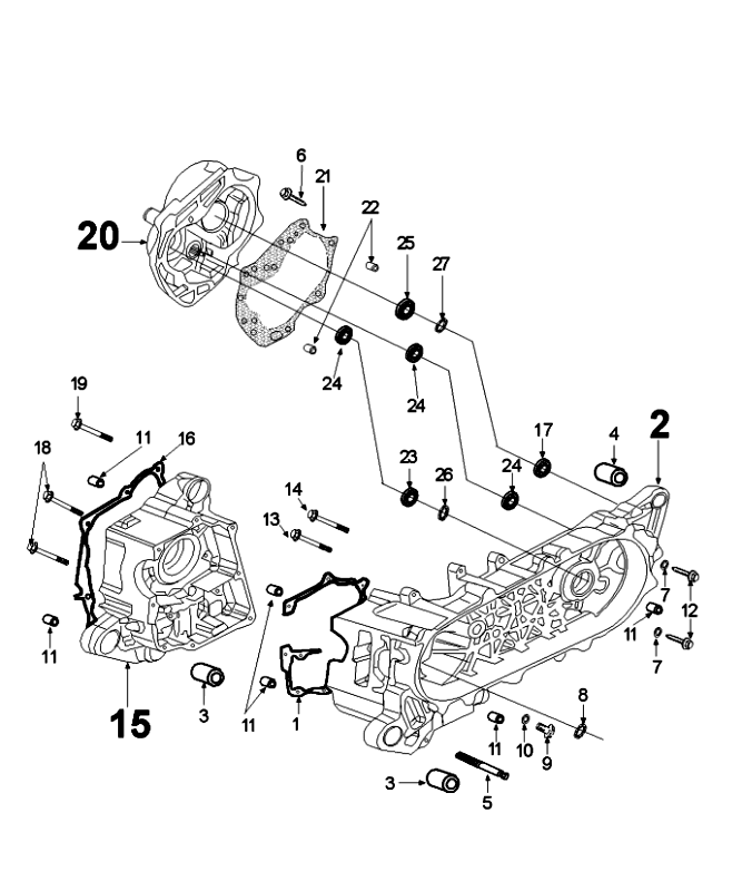 Carter Peugeot Speedfight 4 50 4-takt AC Roodzwart