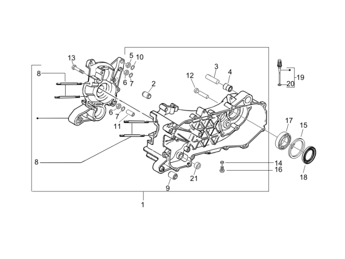 Carter Piaggio Zip 50 SP 2-takt LC 2006-2013