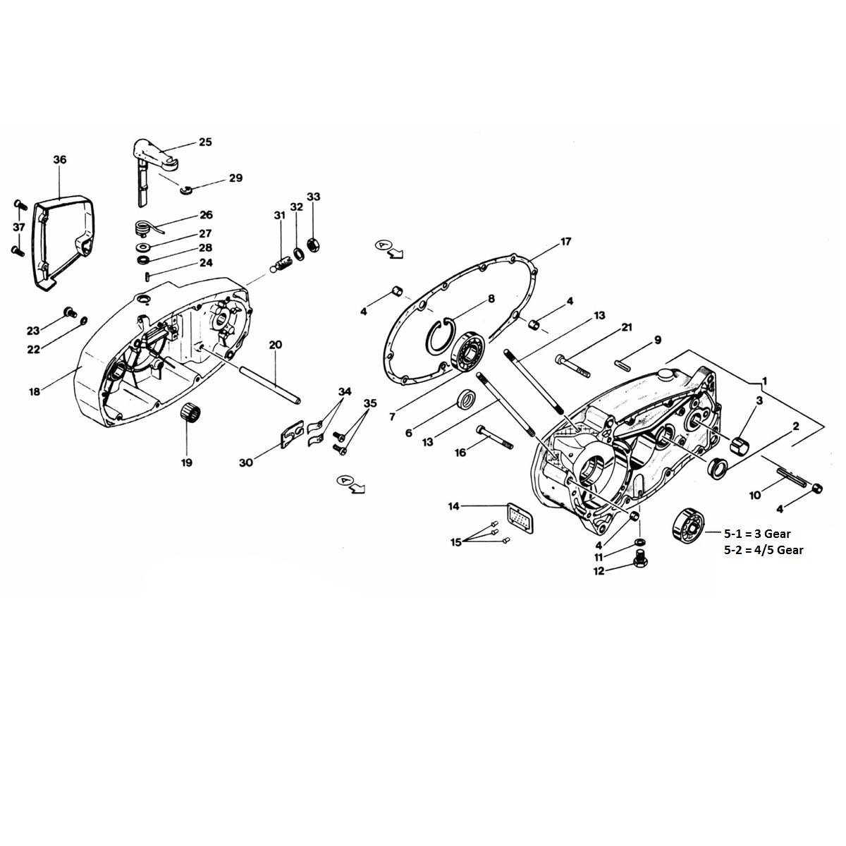 Carter - Koppelingsdeksel Zundapp 529-028 en 029