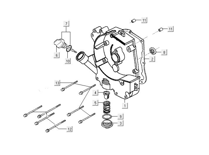 Carterhelft rechts - Oliefilter - Peilstok Kymco VP50 4-takt AC bruin metallic