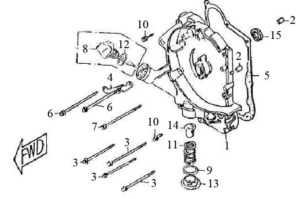 Carterhelft rechts - Oliefilter - Peilstok Neco Borsalino 125