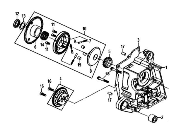 Carter rechts / oliepomp Sym Crox 50 E4