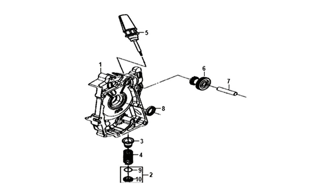 Carterhelft rechts - Oliefilter - Peilstok Sym Jet 14