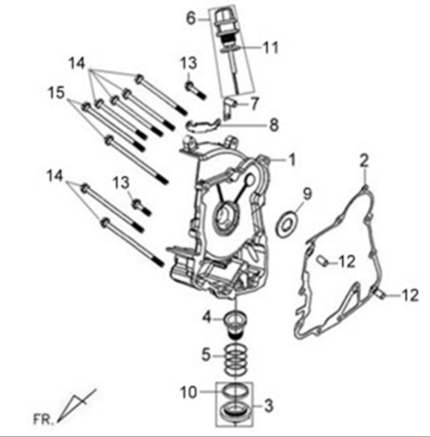 Carter rechts/ start motor Sym X'PRO 125