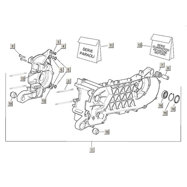 Carter - Startmotor Aprilia Mojito Custom 50 2-takt (Piaggio motor) 2004-2010