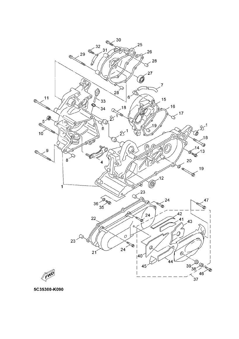 Carter - Carterdeksel Yamaha Neo's 4-takt 2008→