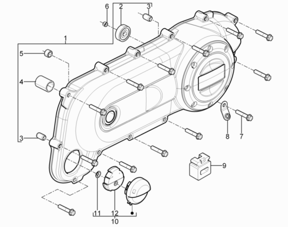 Carterdeksel Piaggio Typhoon 50 2-takt Euro 3 2011