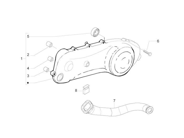 Carterdeksel Piaggio Zip 2000 2-takt AC