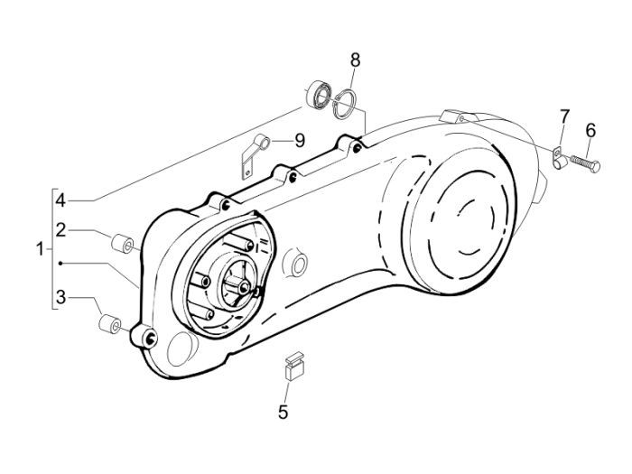 Carterdeksel Piaggio Fly 50 2-takt AC