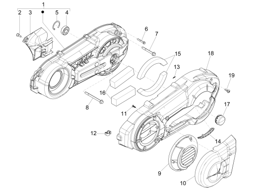 Carterdeksel MP3 500 LT Sport 2014-2016