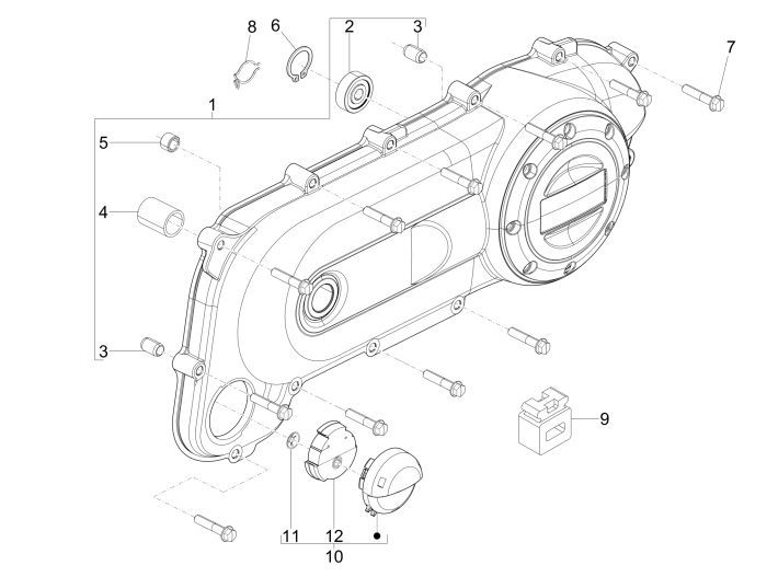 Carterdeksel Vespa S 50 2-takt AC