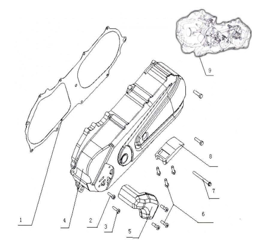 Carterdeksel Generic Cracker 50 2-takt rood 2009