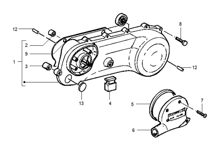 Carterdeksel Gilera Runner 50 2-takt LC 1998-2005