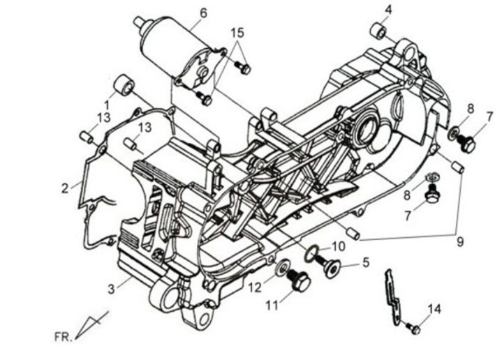 Carterdeksel links 2 Sym X'PRO 125