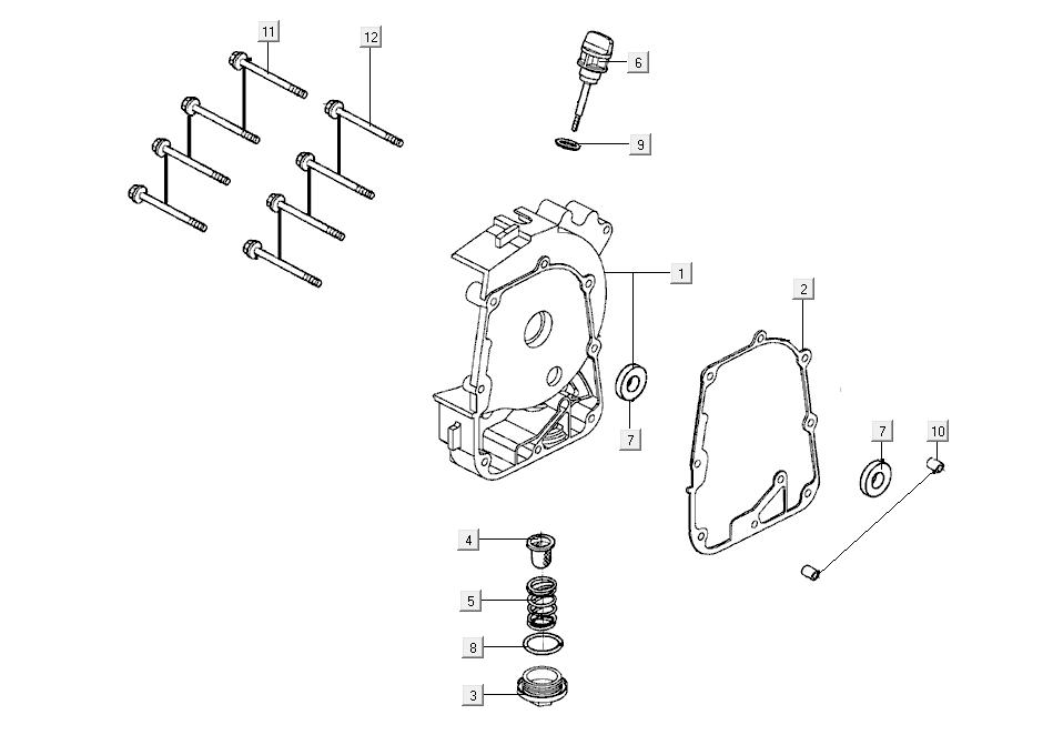 Carterhelft rechts - Oliefilter - Peilstok Kymco Super8 Street 50i Euro 4 matzwart
