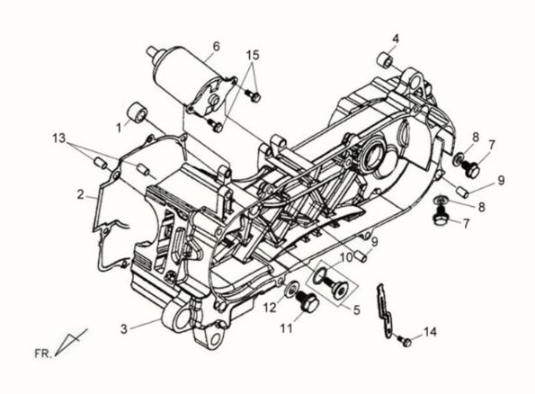 Carterdeksel/ startmotor Sym Fiddle II 125S