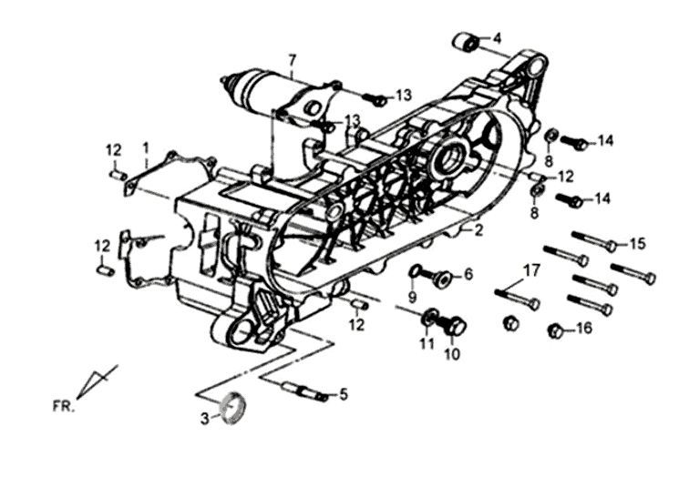 Carter - Startmotor Sym Tonik (WH8018P) white
